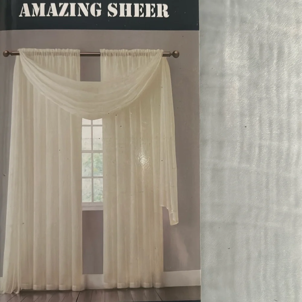 Amazing sheer silver window scarf